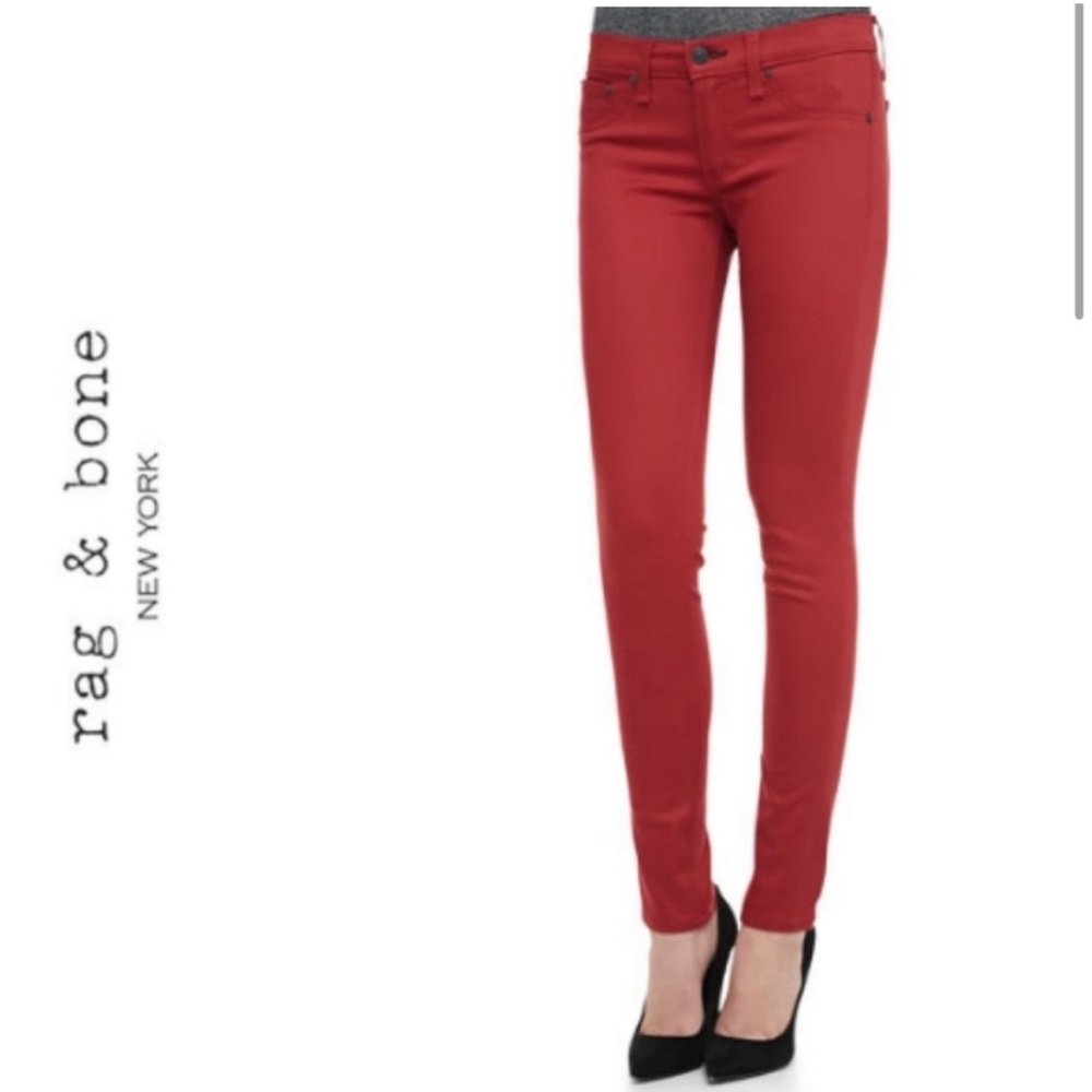 4 pair bundle rag and bone jeans. Yellow white and mint and red.